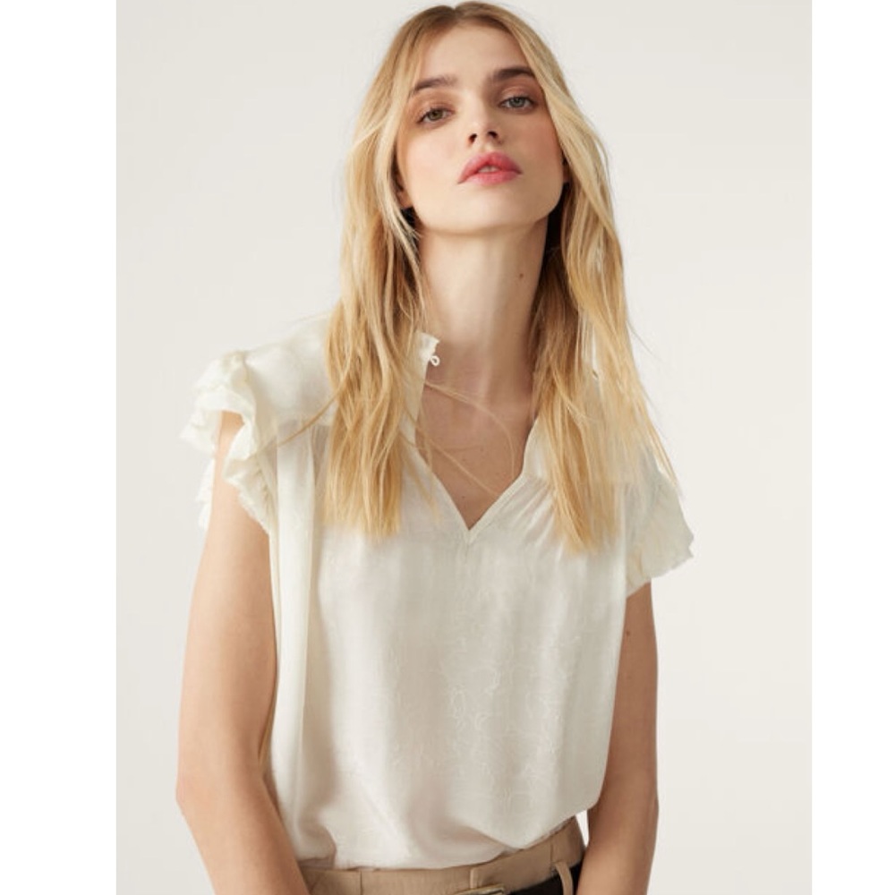 ba&sh | Solstice Top With Ruffled Shoulders - Picture 3 of 11